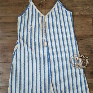 Zara Stripe Print Spaghetti Strap Romper